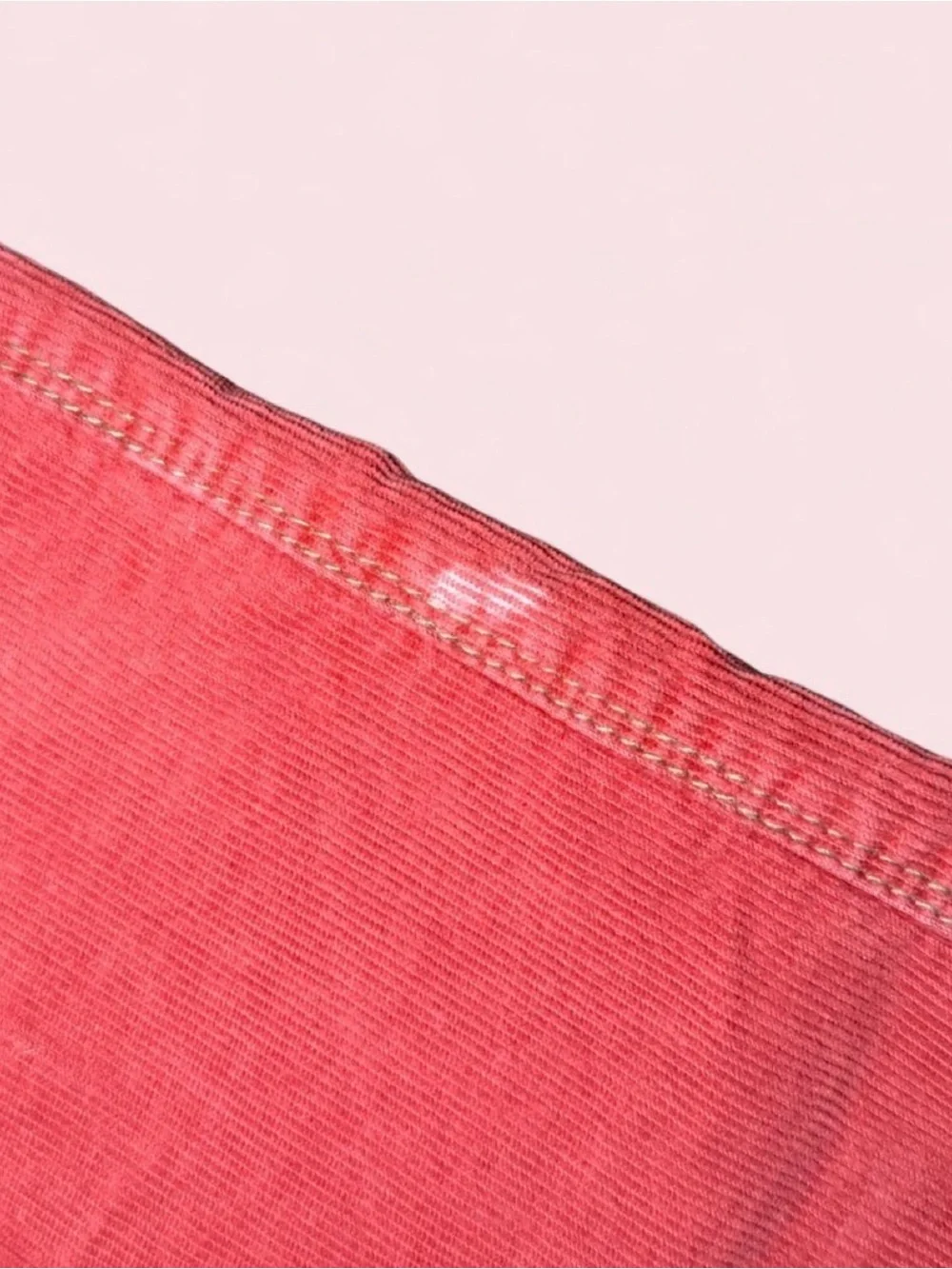 ! iT Jeans Belle Y2K Coral Red Orange Corduroy Bell Bottom Pants Sz 28 Vintage